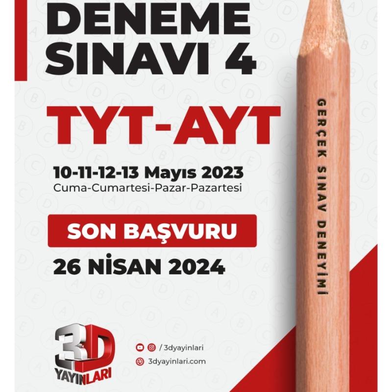 3D Türkiye Geneli 4 TYT AYT Cevap Anahtarı Son Prova
