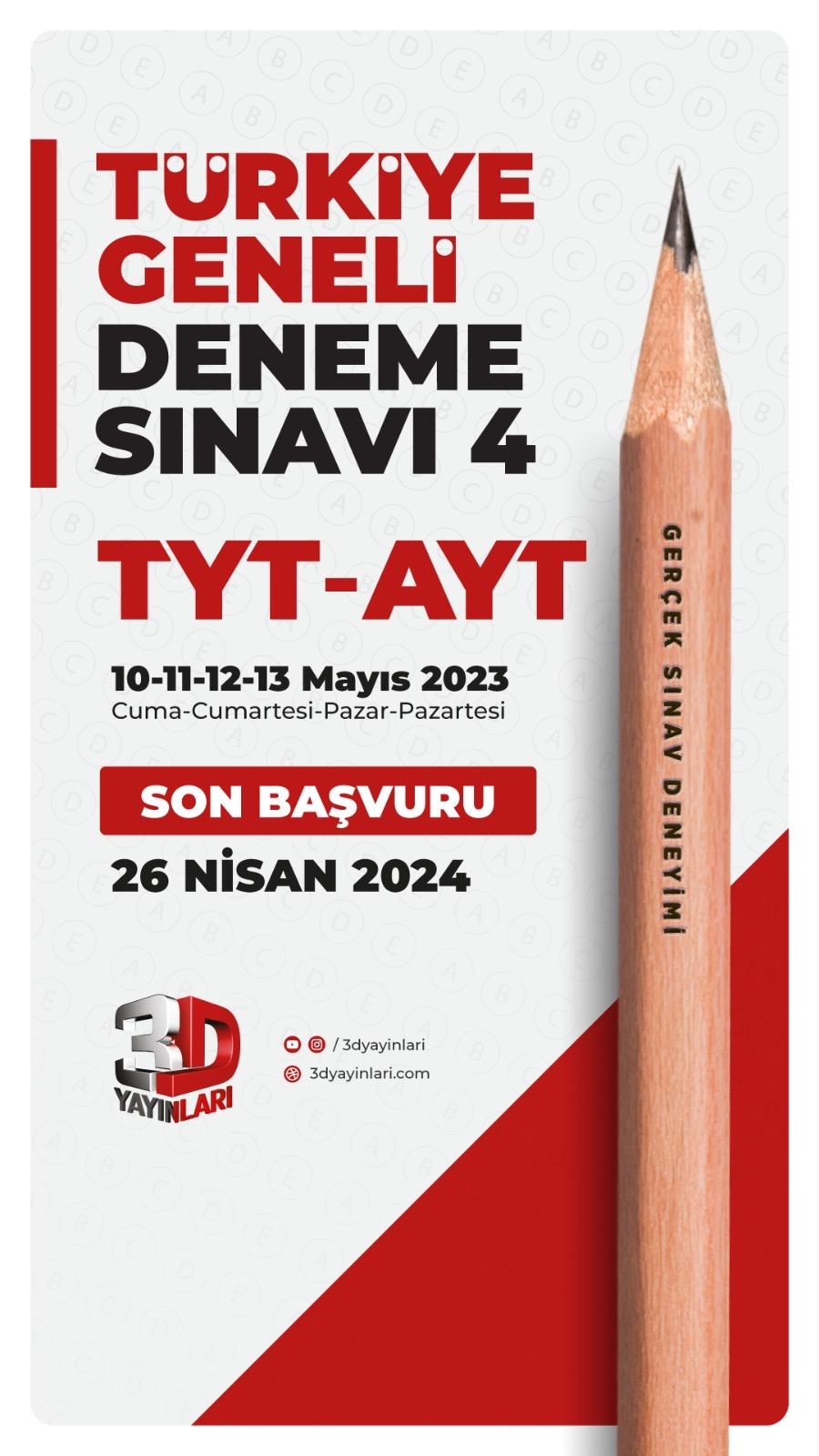 3D Türkiye Geneli 4 TYT AYT Cevap Anahtarı Son Prova